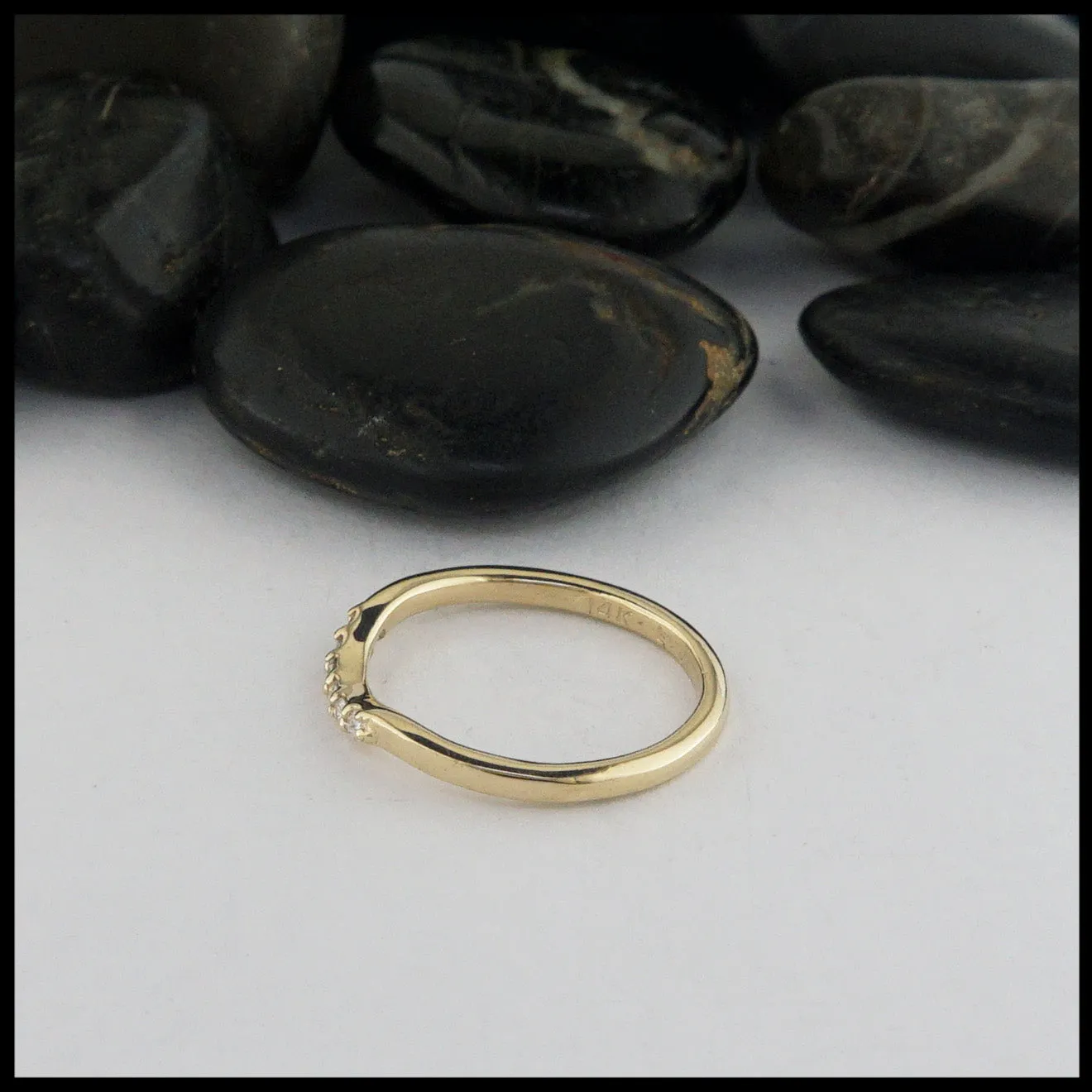 Simple Stacking Ring with Diamonds