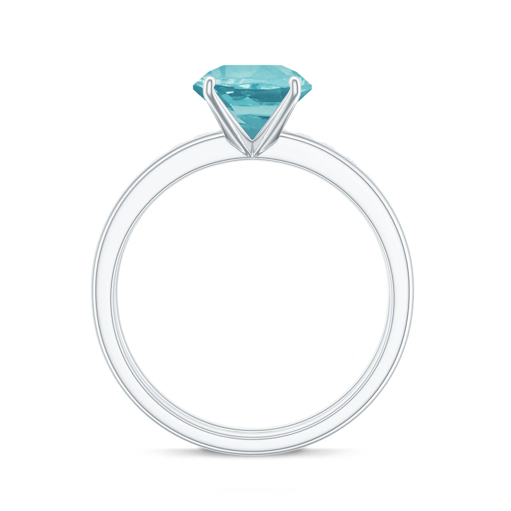 Sky Blue Topaz and Diamond Wedding Ring Set