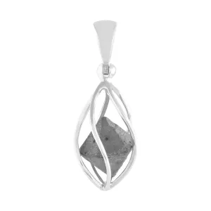 Starborn Beta Quartz Crystal Caged Pendant in Sterling Silver