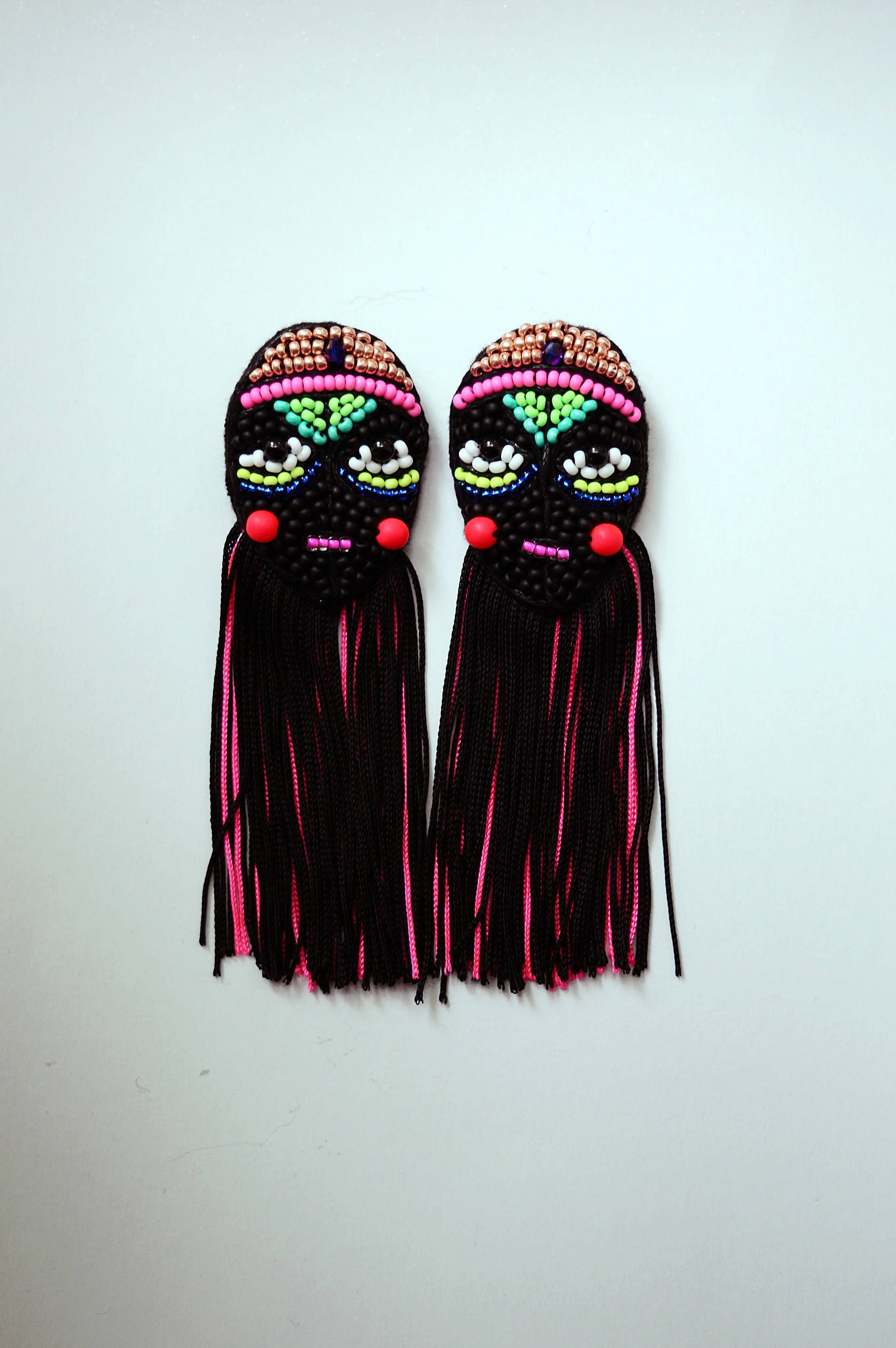 Statement earrings with fringe "I Create My Own Reality"