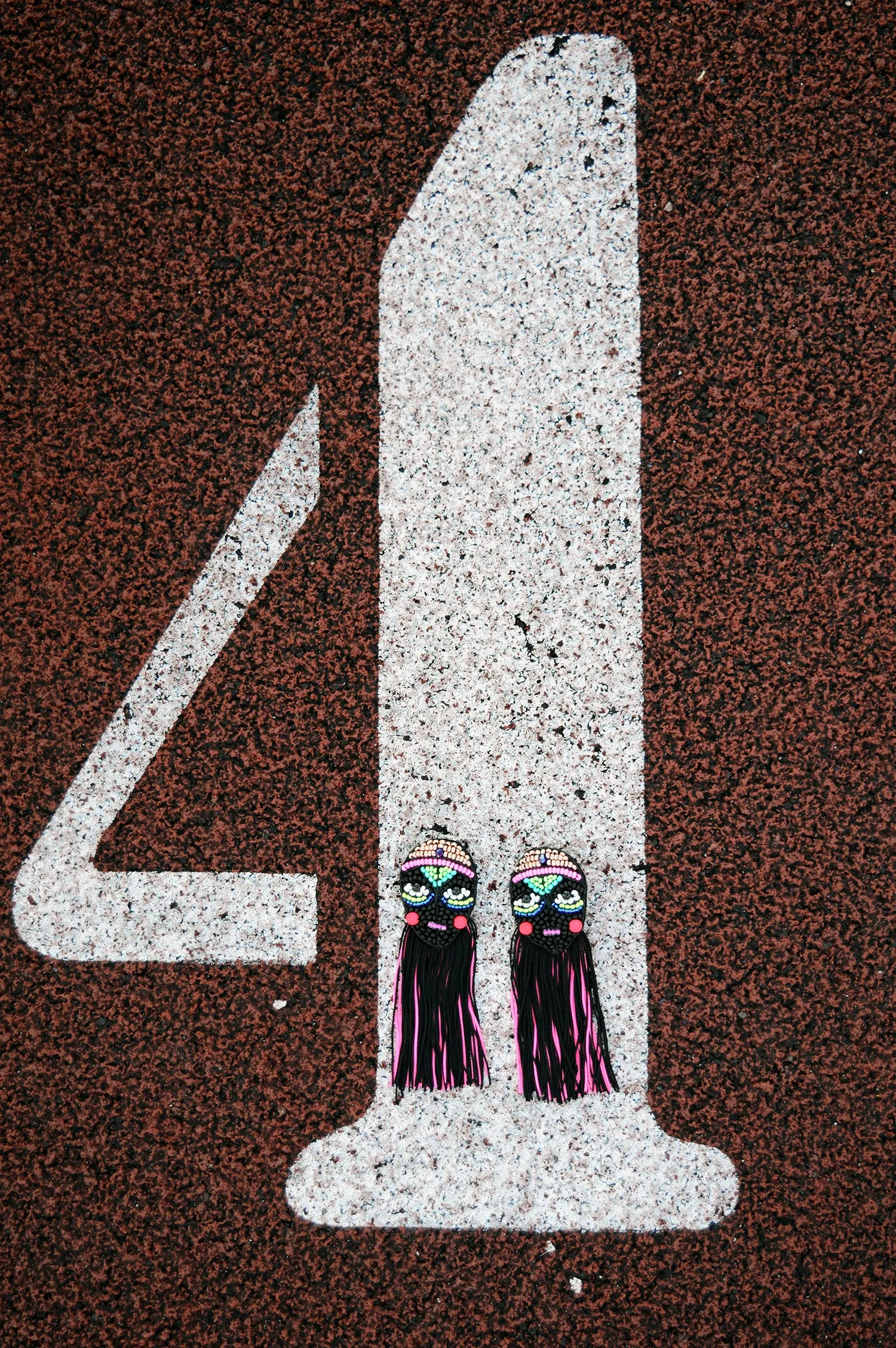 Statement earrings with fringe "I Create My Own Reality"