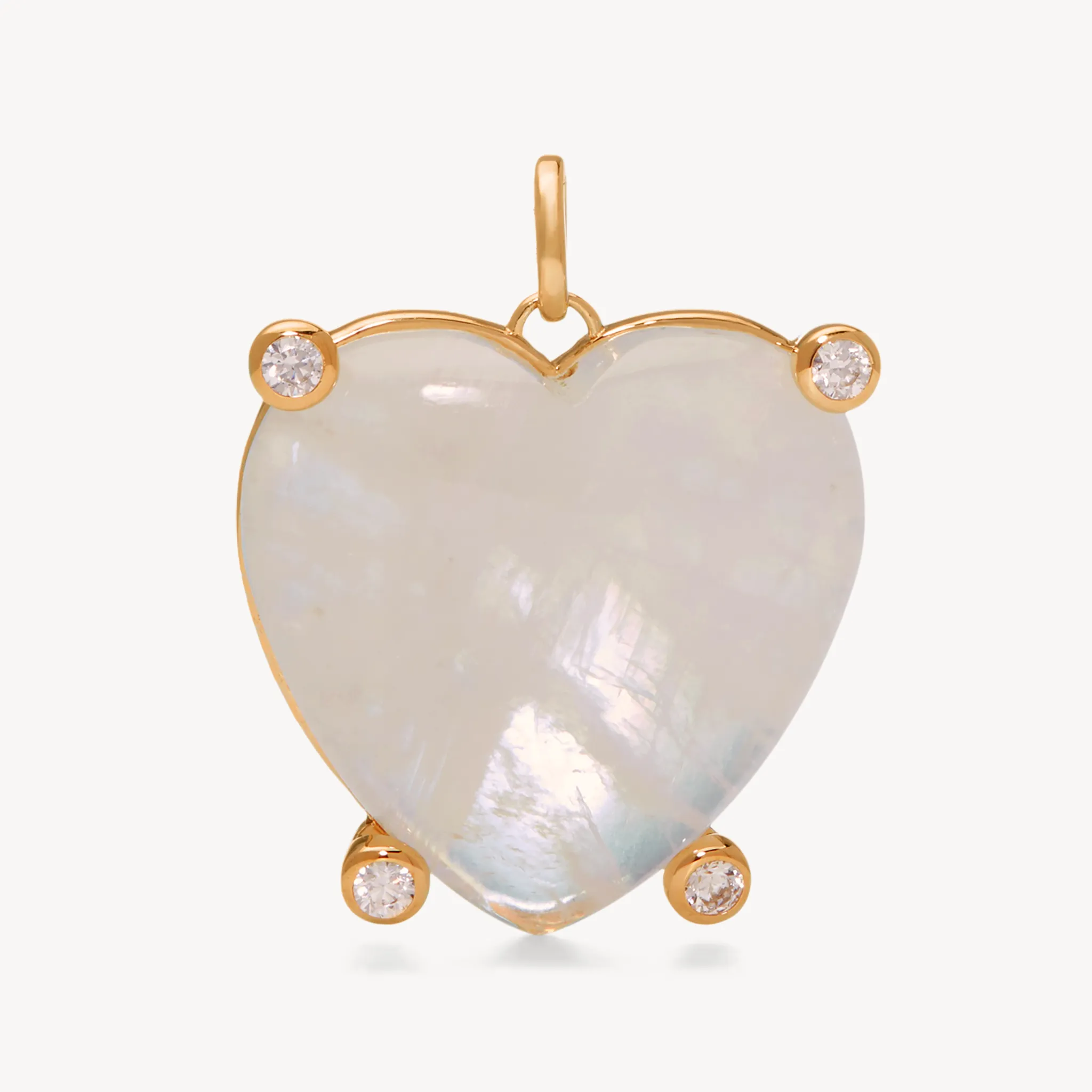 Statement Rainbow Moonstone Heart Charm