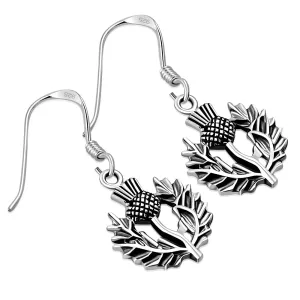 Thistle Scottish Silver Earrings