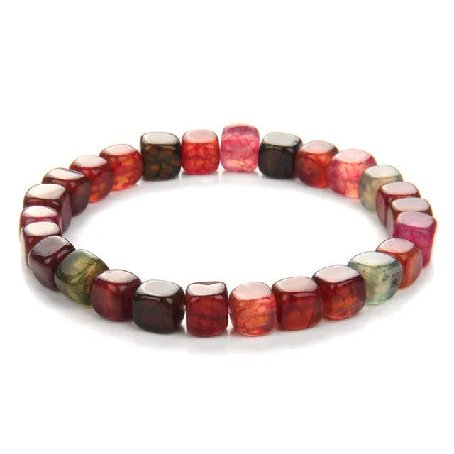 Tourmaline Agates Bracelet Square Stone