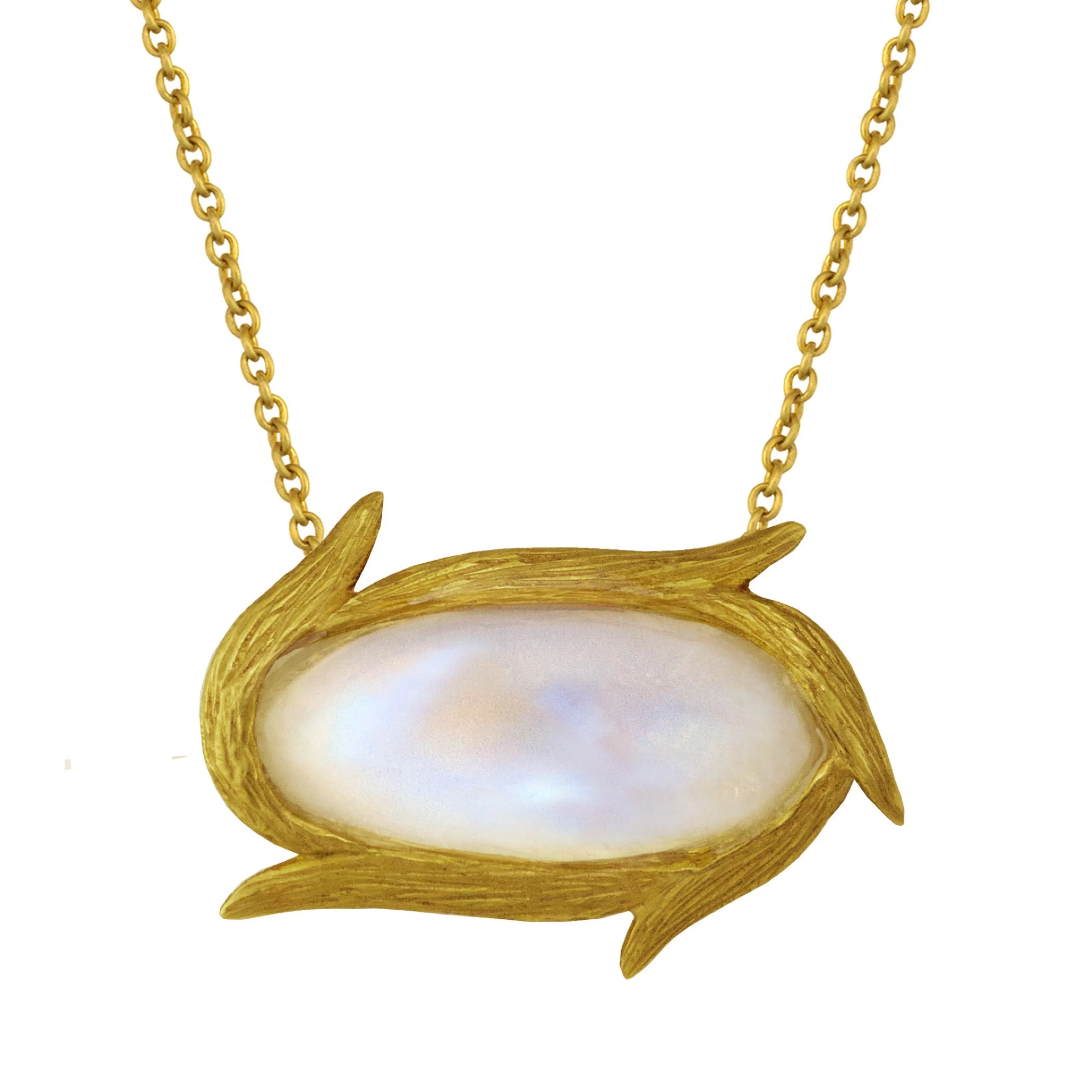 Vine Oval Moonstone Necklace by Laurie Kaiser