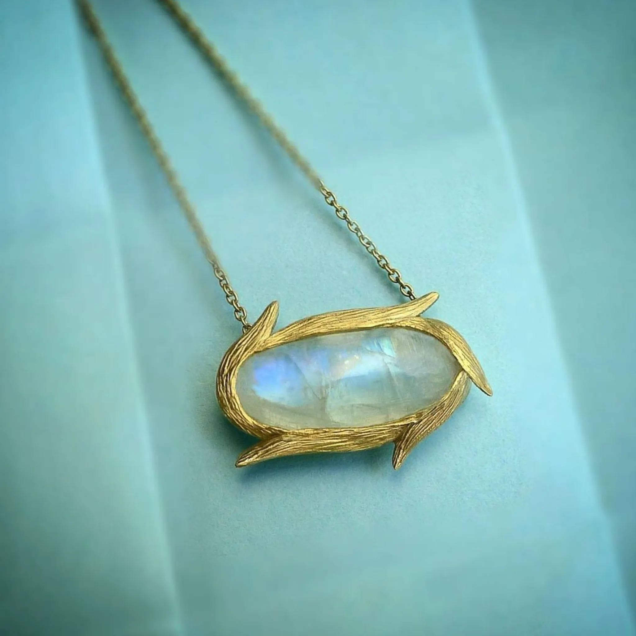 Vine Oval Moonstone Necklace by Laurie Kaiser