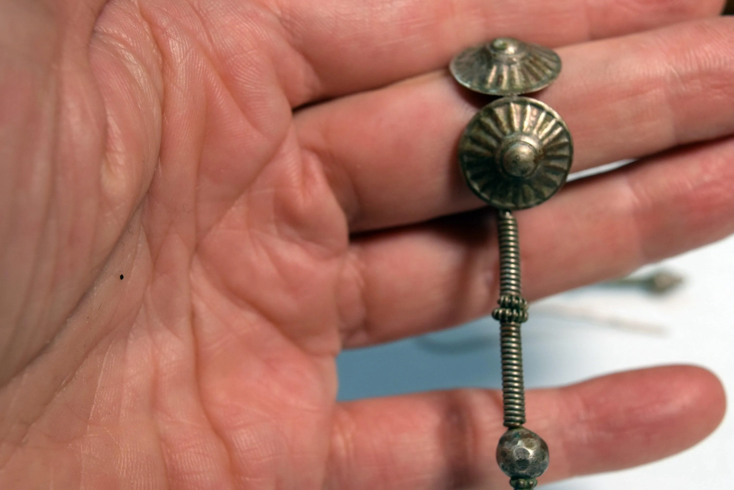 Vintage Silver Gujarat Kutch Indian Tribal Earrings