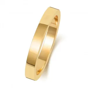 Wedding Band 9K Flat Flat 2.5 mm -1.7 Wedding  Ring W172H