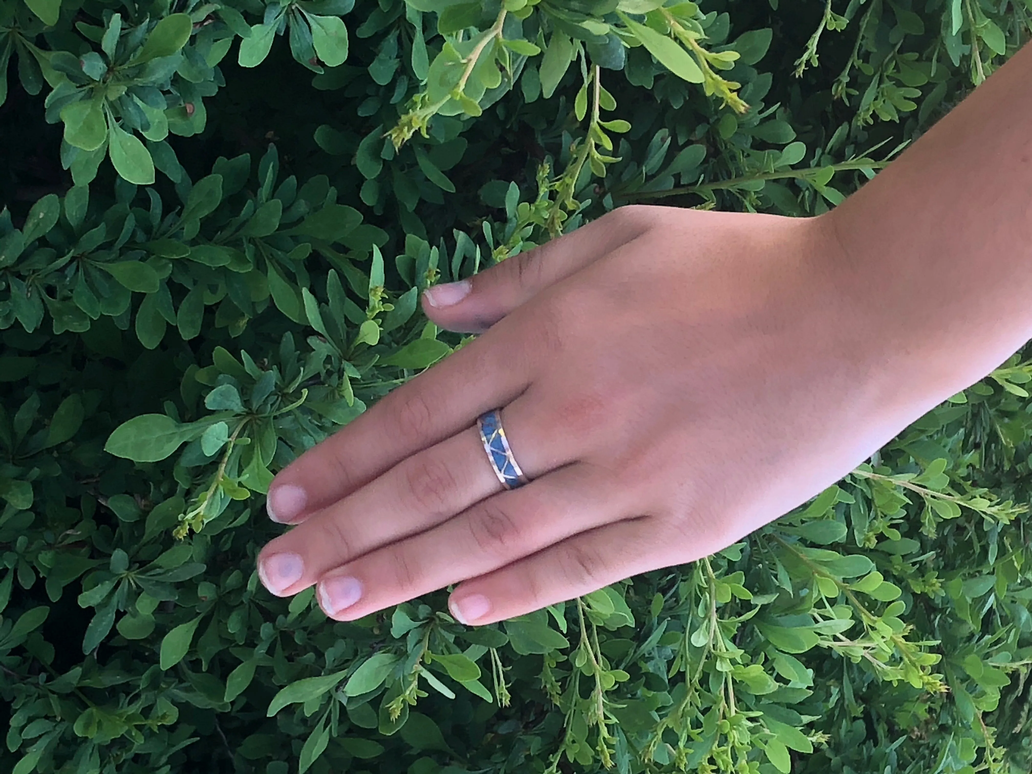 Zigzag Lapis inlay Navajo ring